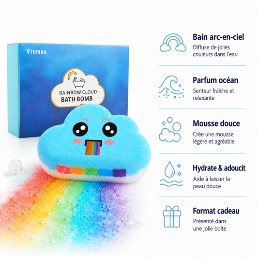 bombe de bain arc en ciel