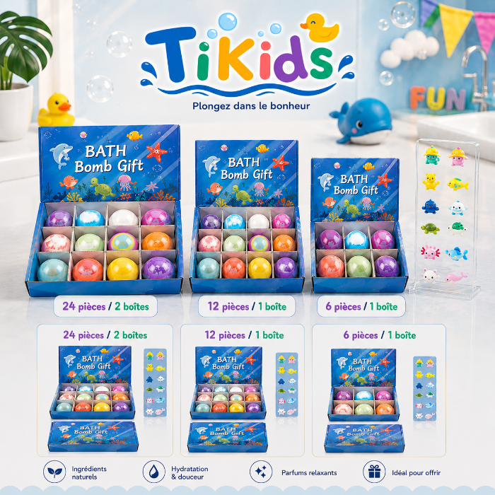 Coffret Bombes de Bain Enfants avec Jouets Surprises