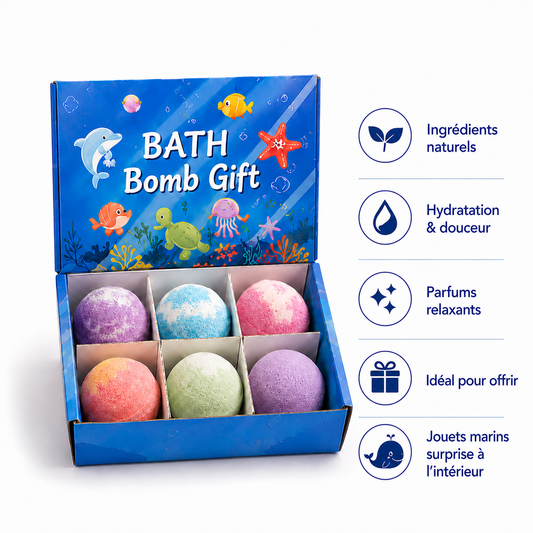 Coffret Bombes de Bain Enfants avec Jouets Surprises